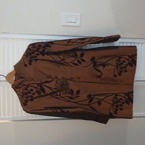 Elegant Brown Floral Jacket